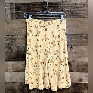 Vintage Cream and Floral Skirt